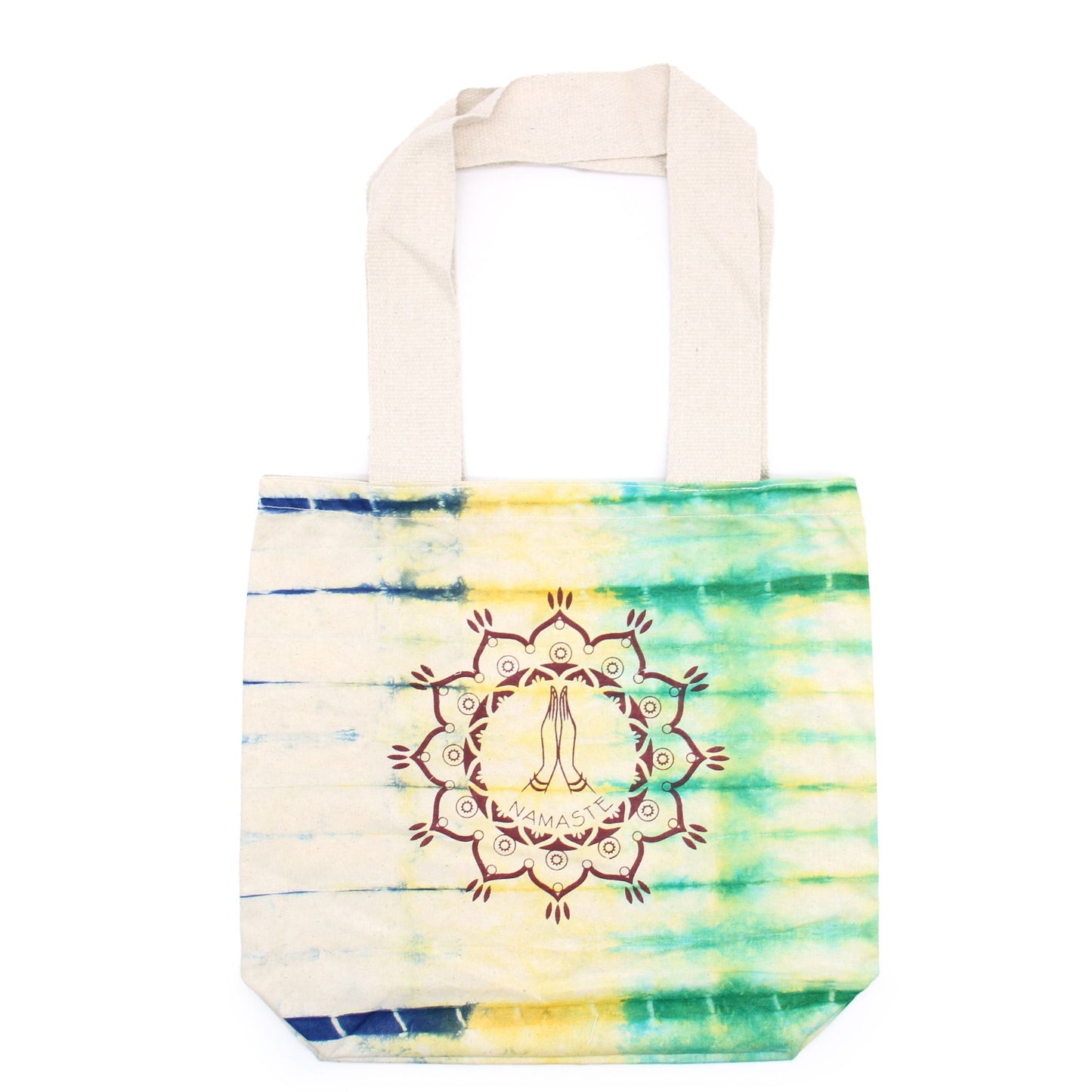 Tye-Dye Cotton Bag (6oz) - 38x42x12cm -  Namaste Hands - Multi -Handle