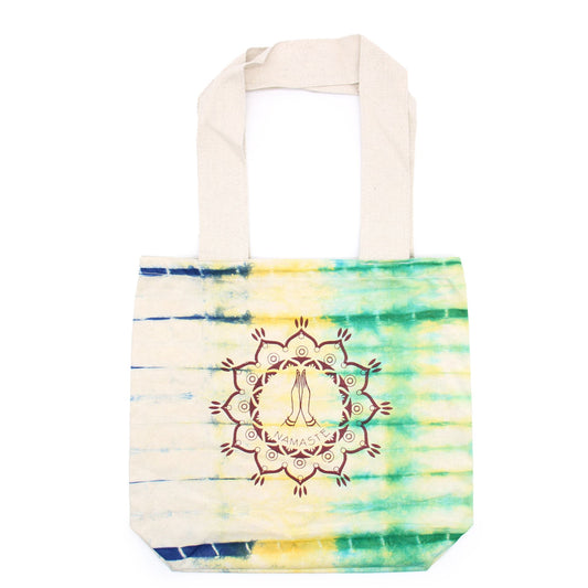 Tye-Dye Cotton Bag (6oz) - 38x42x12cm -  Namaste Hands - Multi -Handle