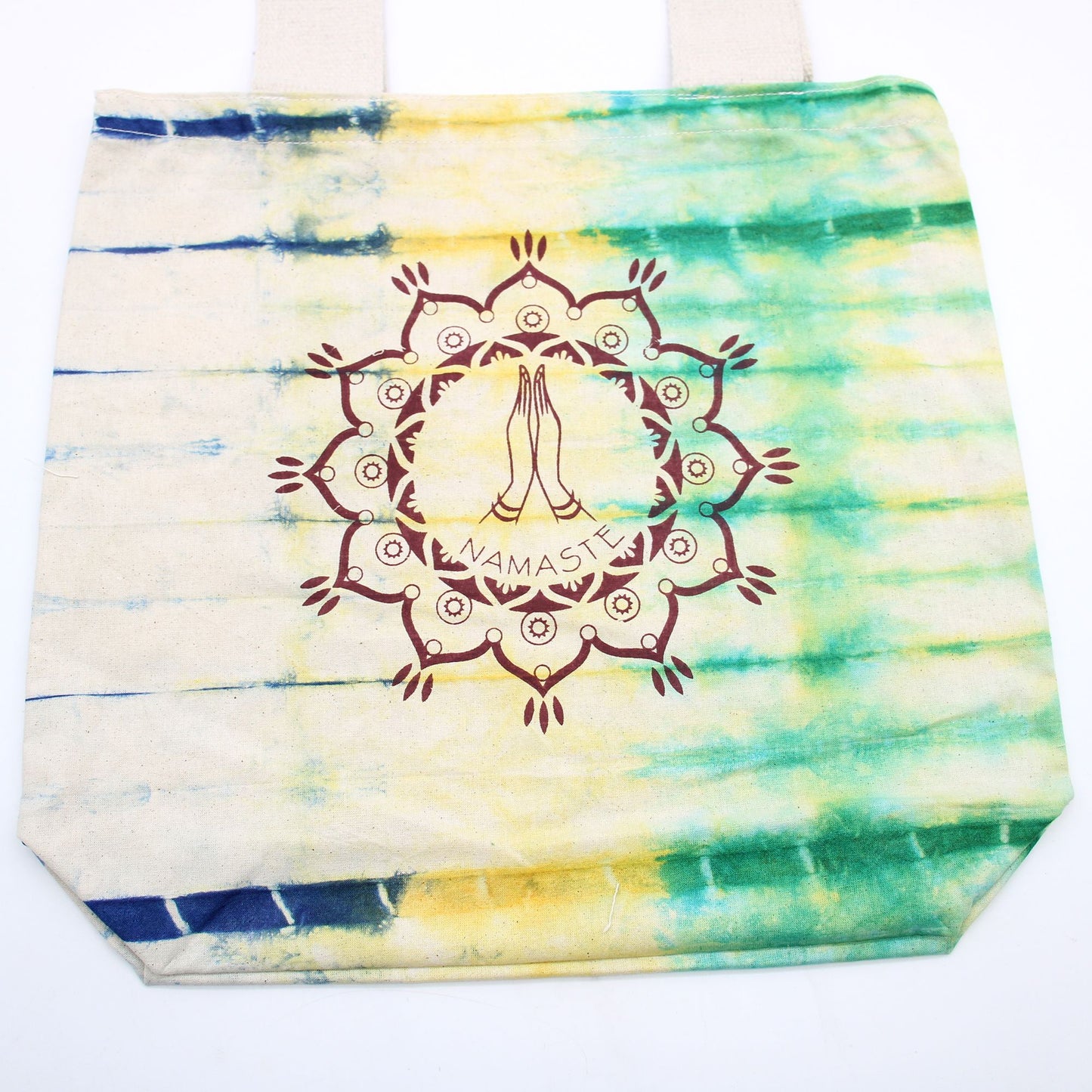 Tye-Dye Cotton Bag (6oz) - 38x42x12cm -  Namaste Hands - Multi -Handle