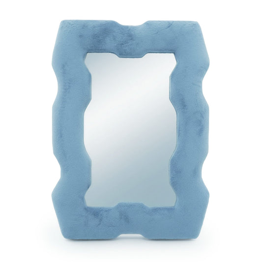 Soft Squiggly Mirror  Chunky Frame  Royal Blue (30.5x22.5x2.3cm)