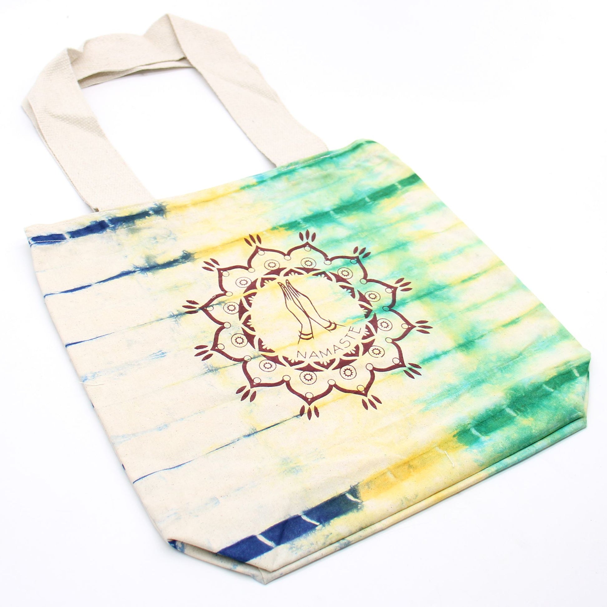 Tye-Dye Cotton Bag (6oz) - 38x42x12cm -  Namaste Hands - Multi -Handle