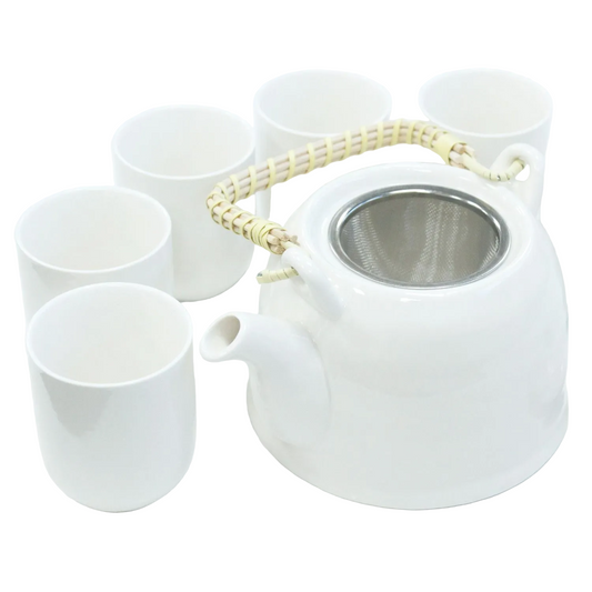Herbal Teapot Set - Classic White