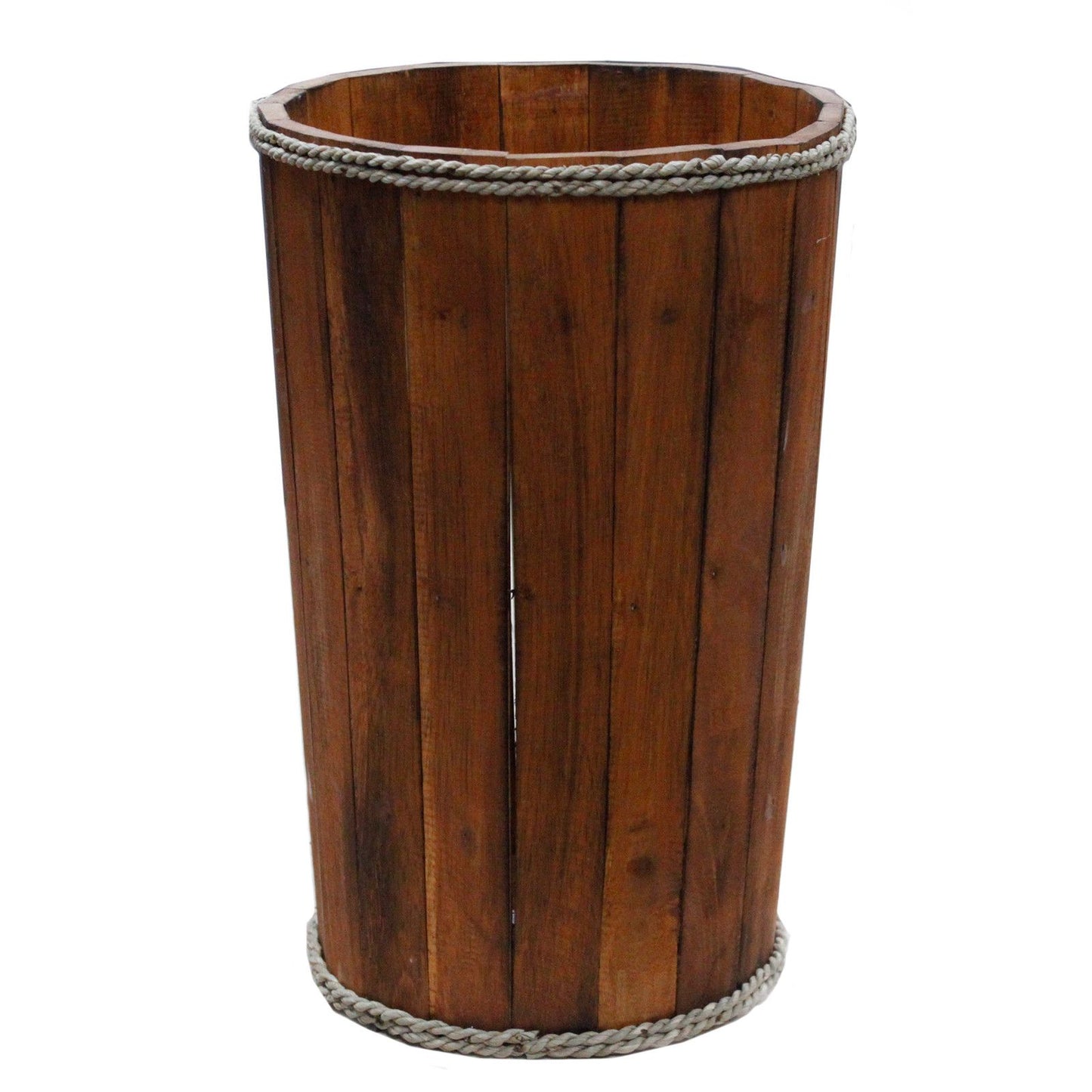 Large Wooden Storage Tub Brown