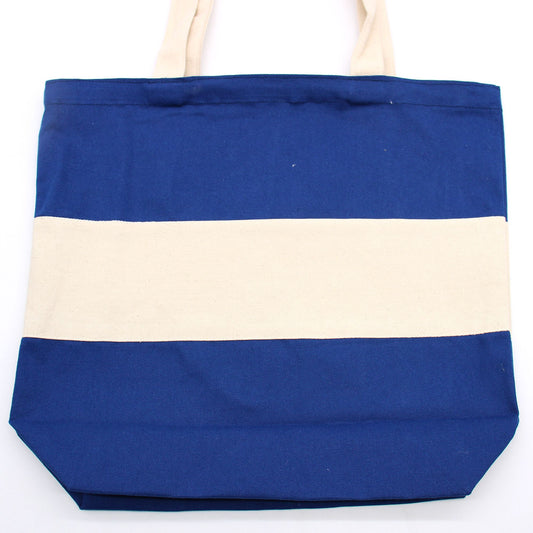 Two Tone Cotton Bag - 38x42x12cm - Blue &- 10oz