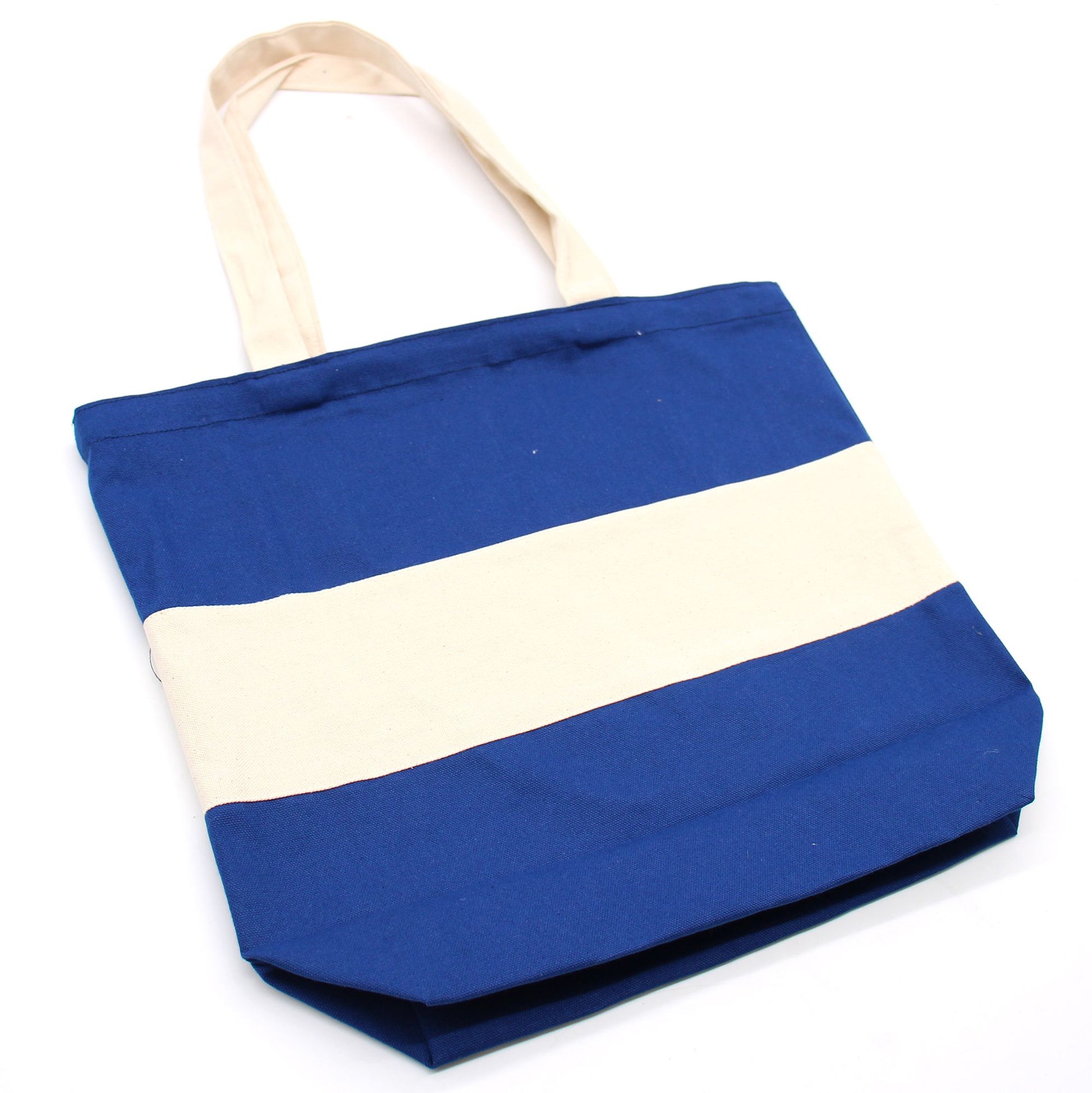 Two Tone Cotton Bag - 38x42x12cm - Blue &- 10oz