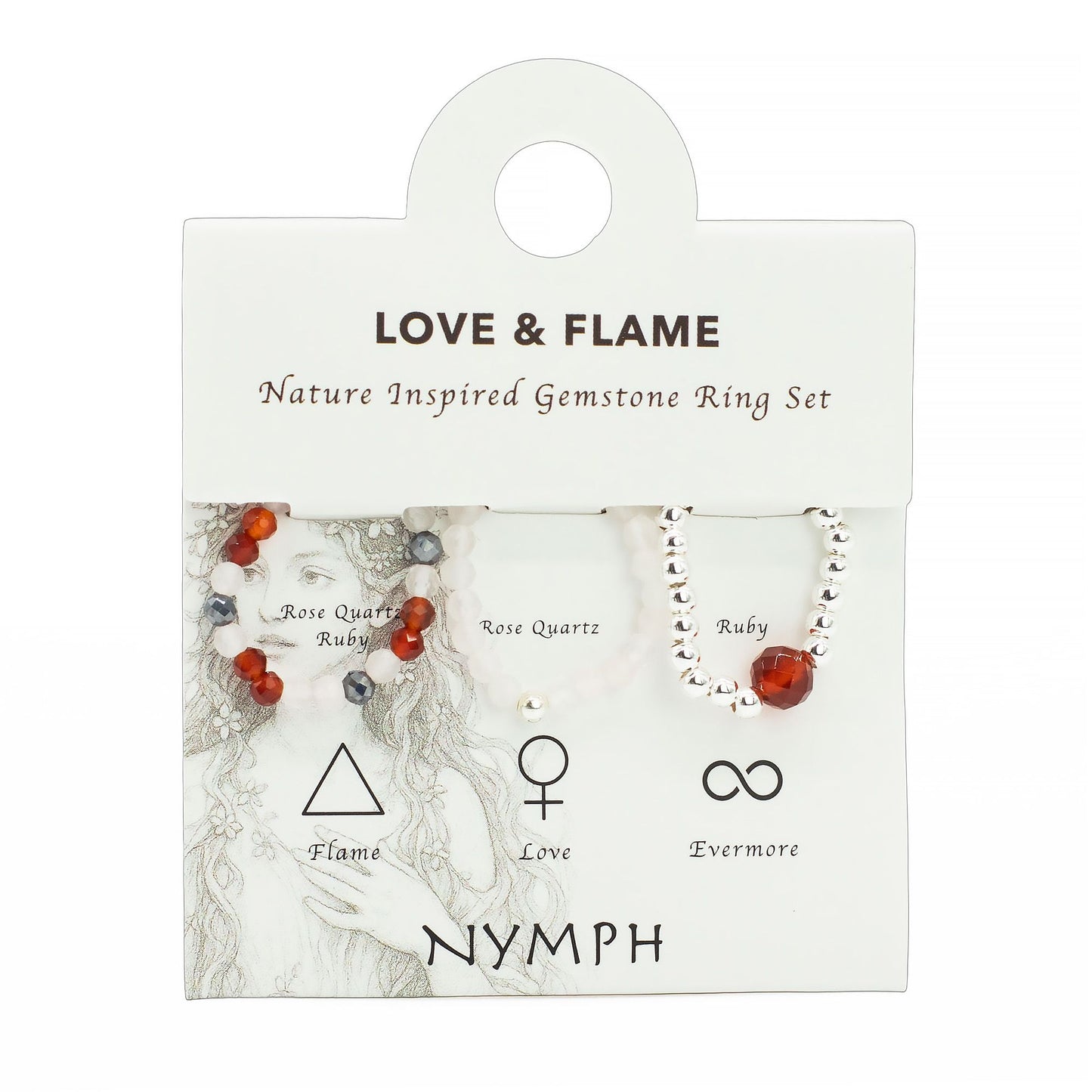 Gemstone Ring Set - Love & Flame
