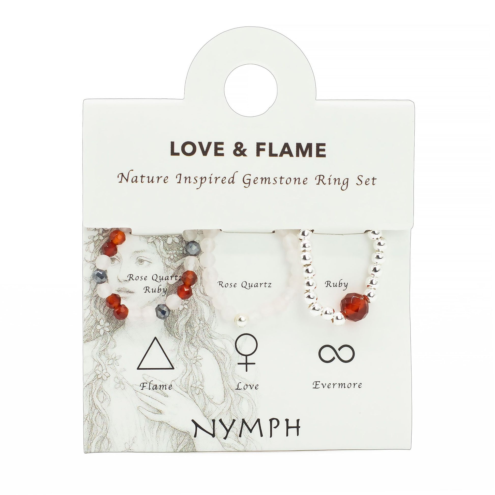 Gemstone Ring Set - Love & Flame