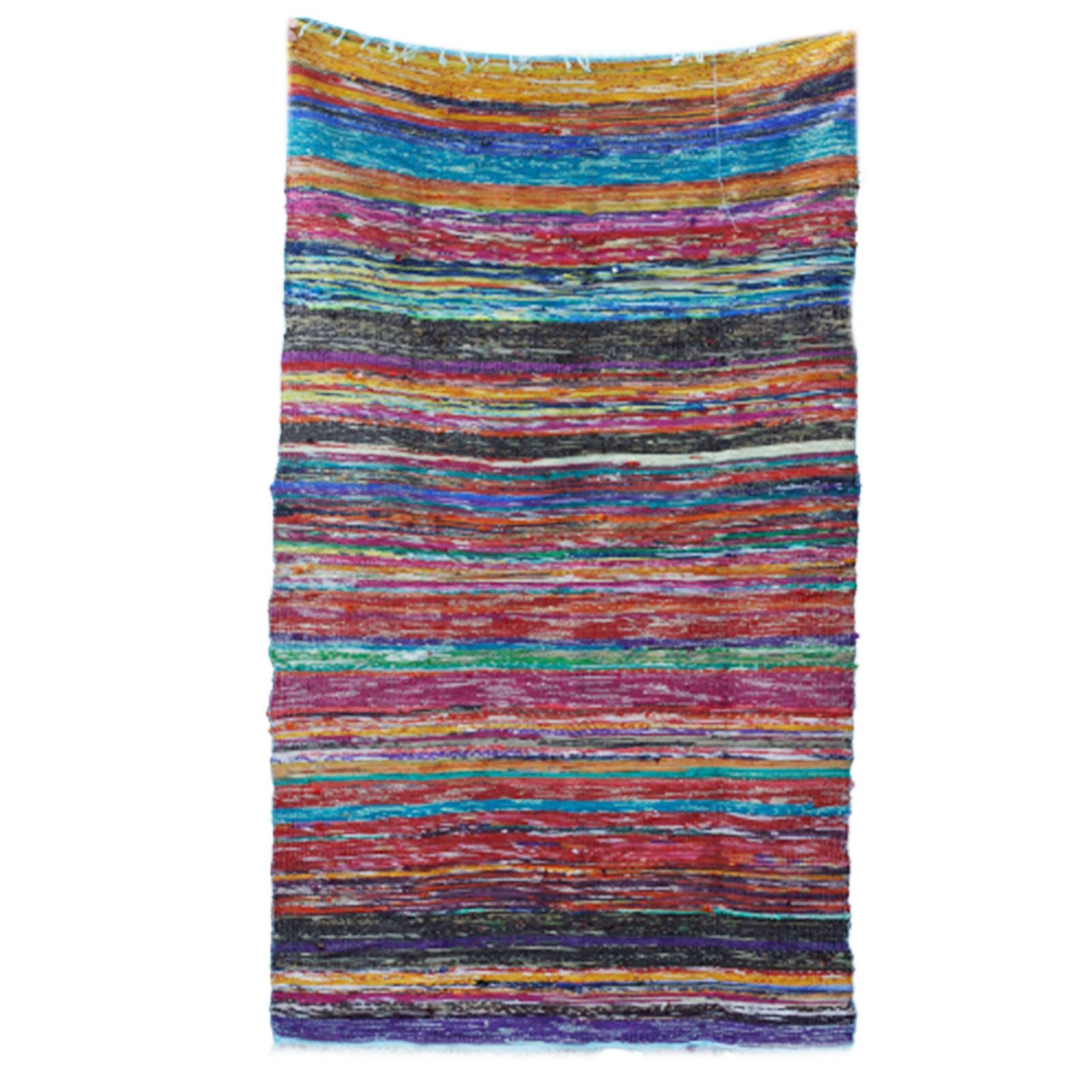 157 x 90cm Luxury Rag Rug - Blue