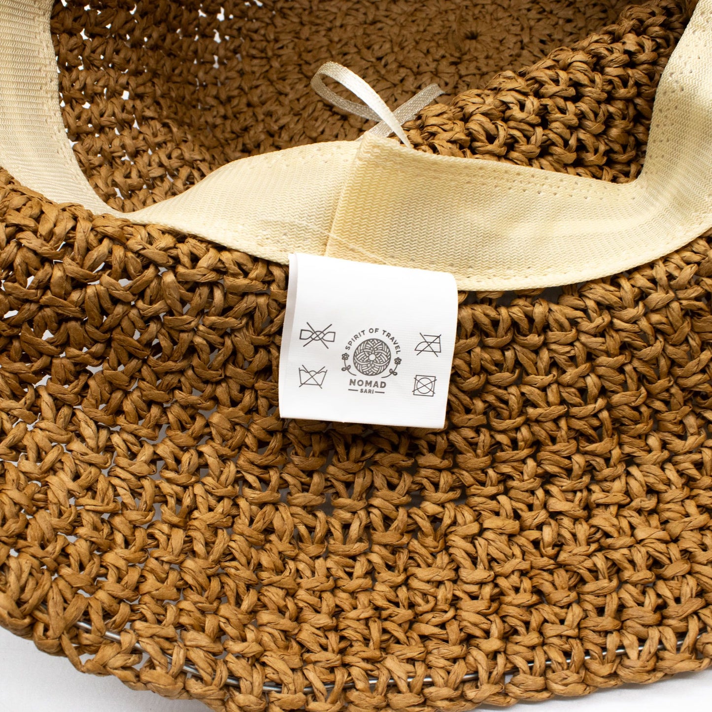 Nomad Sari Floppy Straw Sun Hat - Natural Coffee