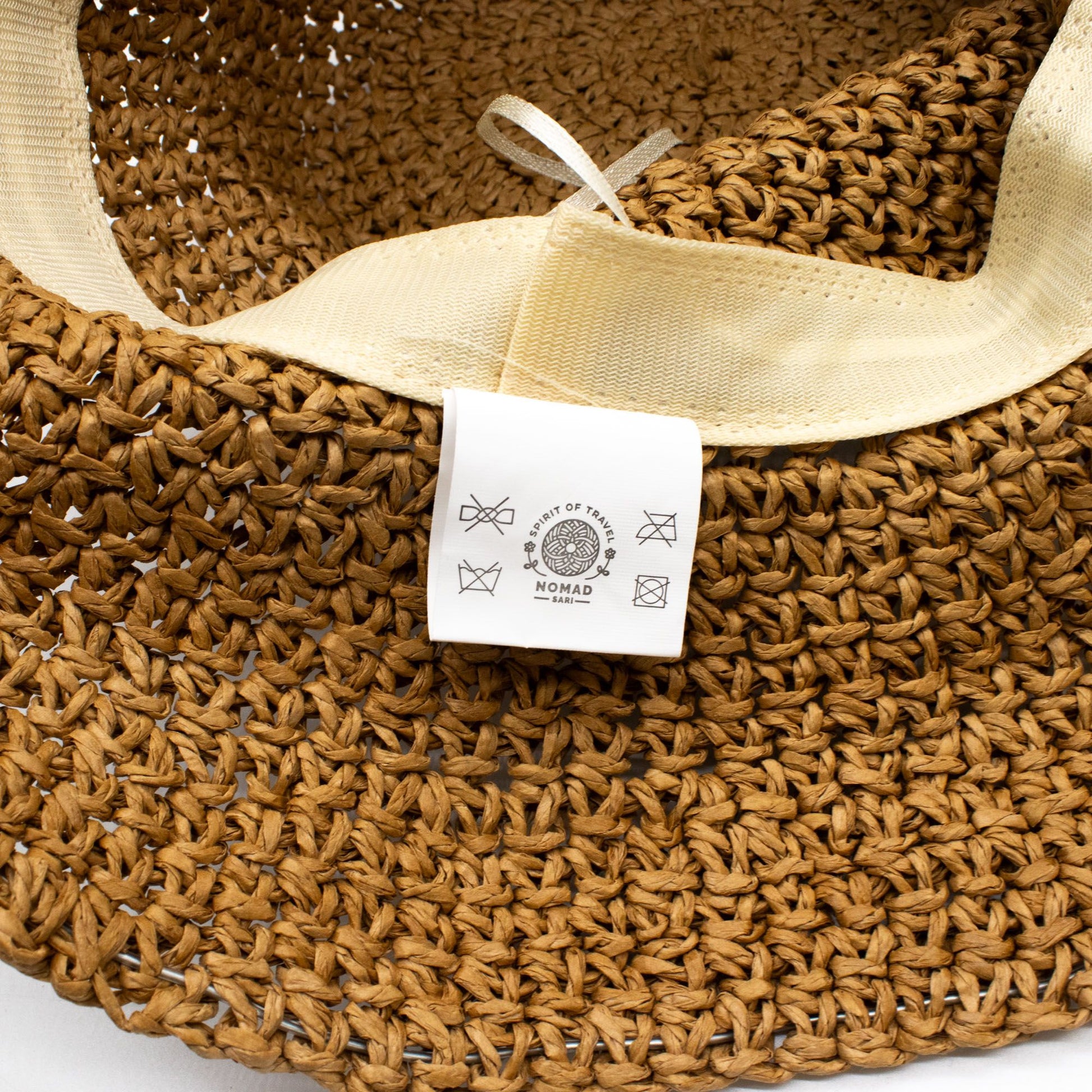 Nomad Sari Floppy Straw Sun Hat - Natural Coffee