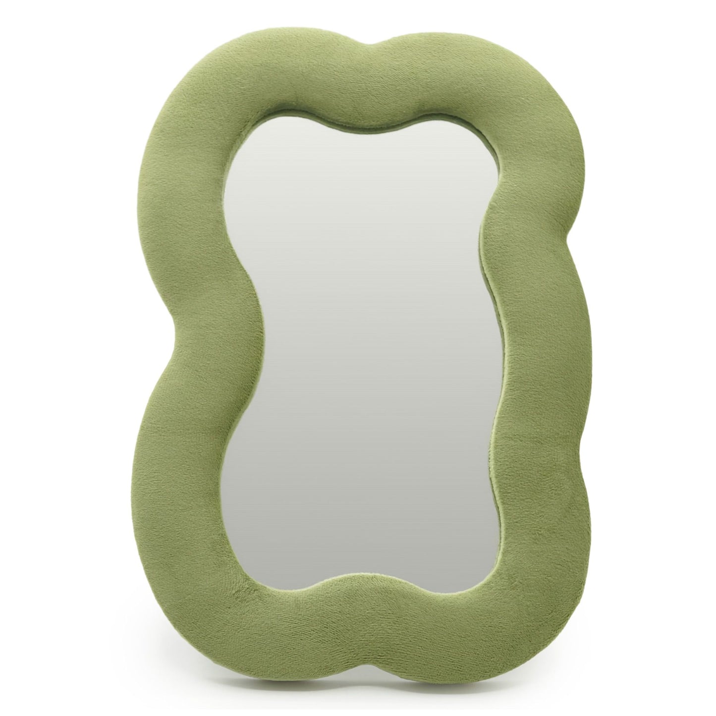 Soft Squiggly Mirror - Large Cloud - Moss Green (33.4x23.5x2.3cm)