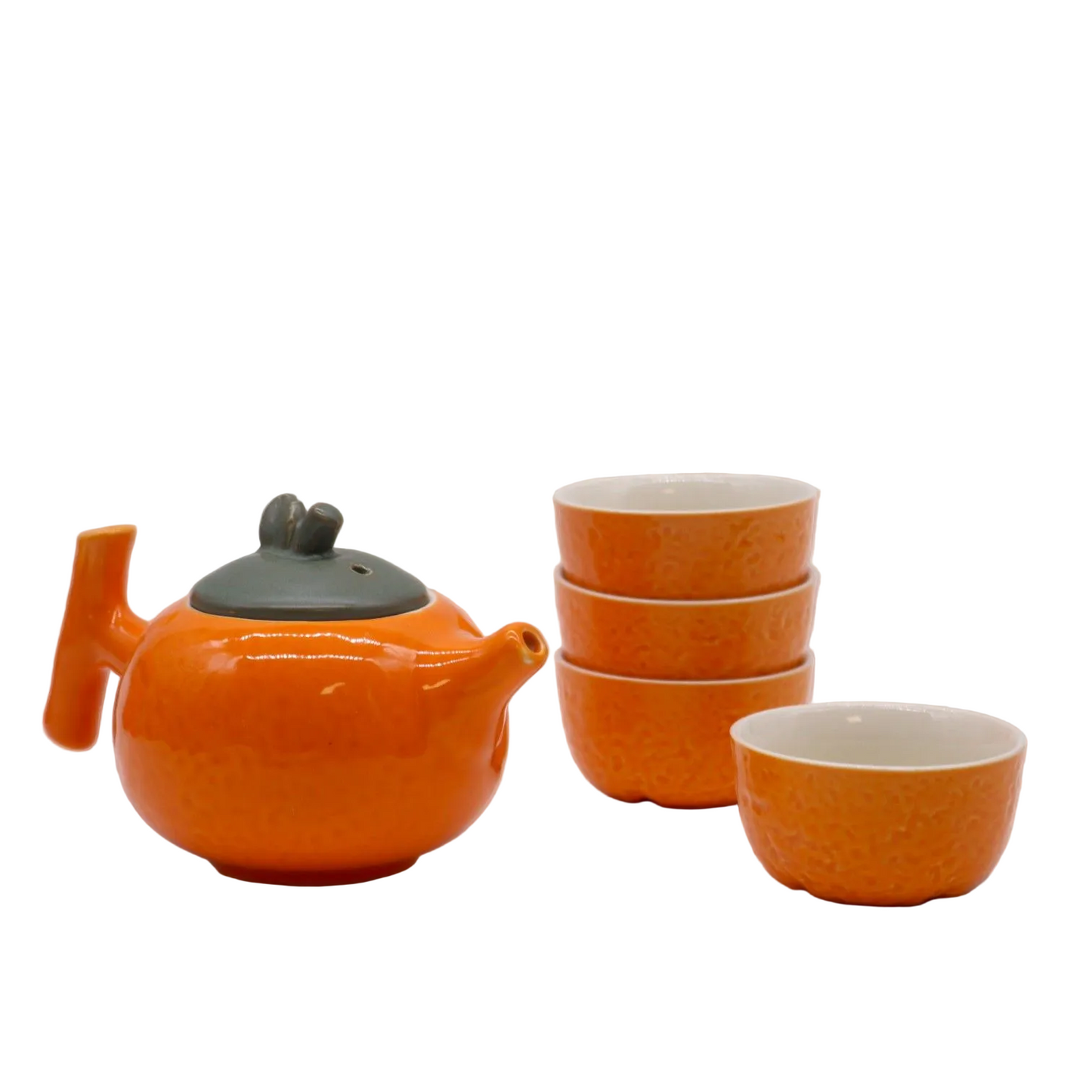 Herbal Orange Teapot Set - Pot & Four Cups