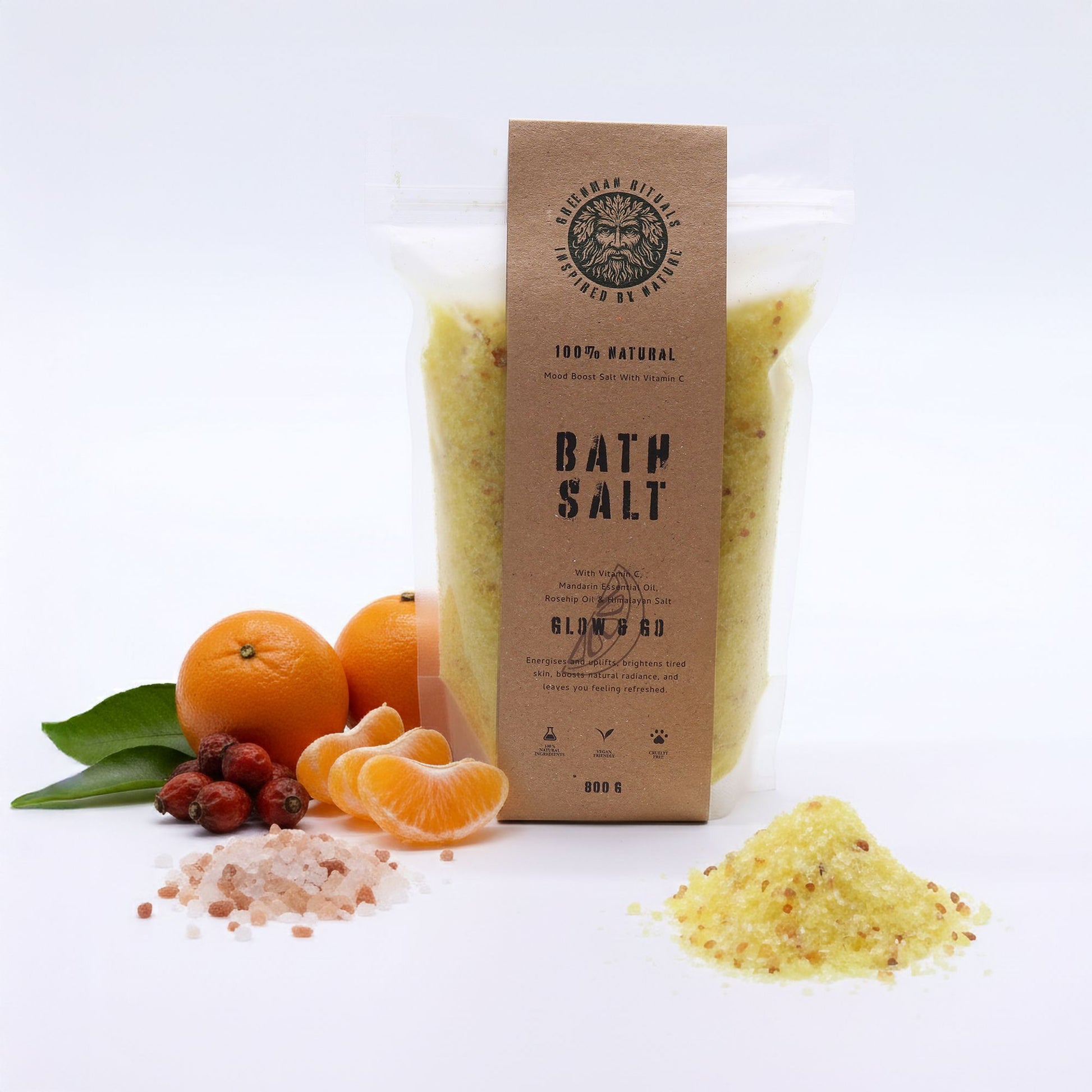 Greenman Rituals Vitamin C & Mandarin Epsom Bath Salt Glow & Go