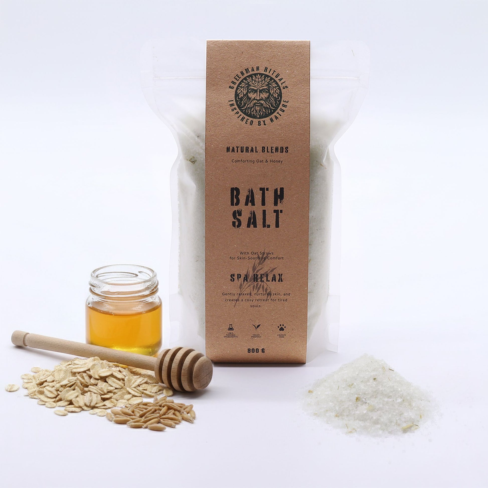 Greenman Rituals Oat & Honey Epsom Bath Salt Spa Relax Blend