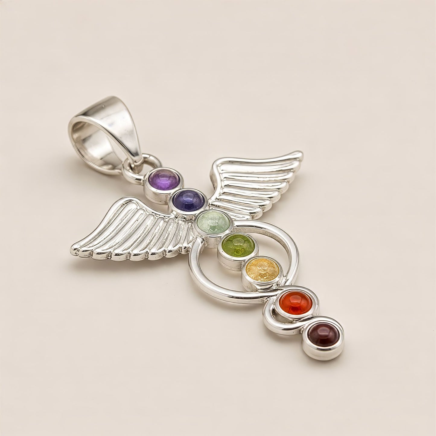Silver Plated (45cm Cord)- Angel Chakra