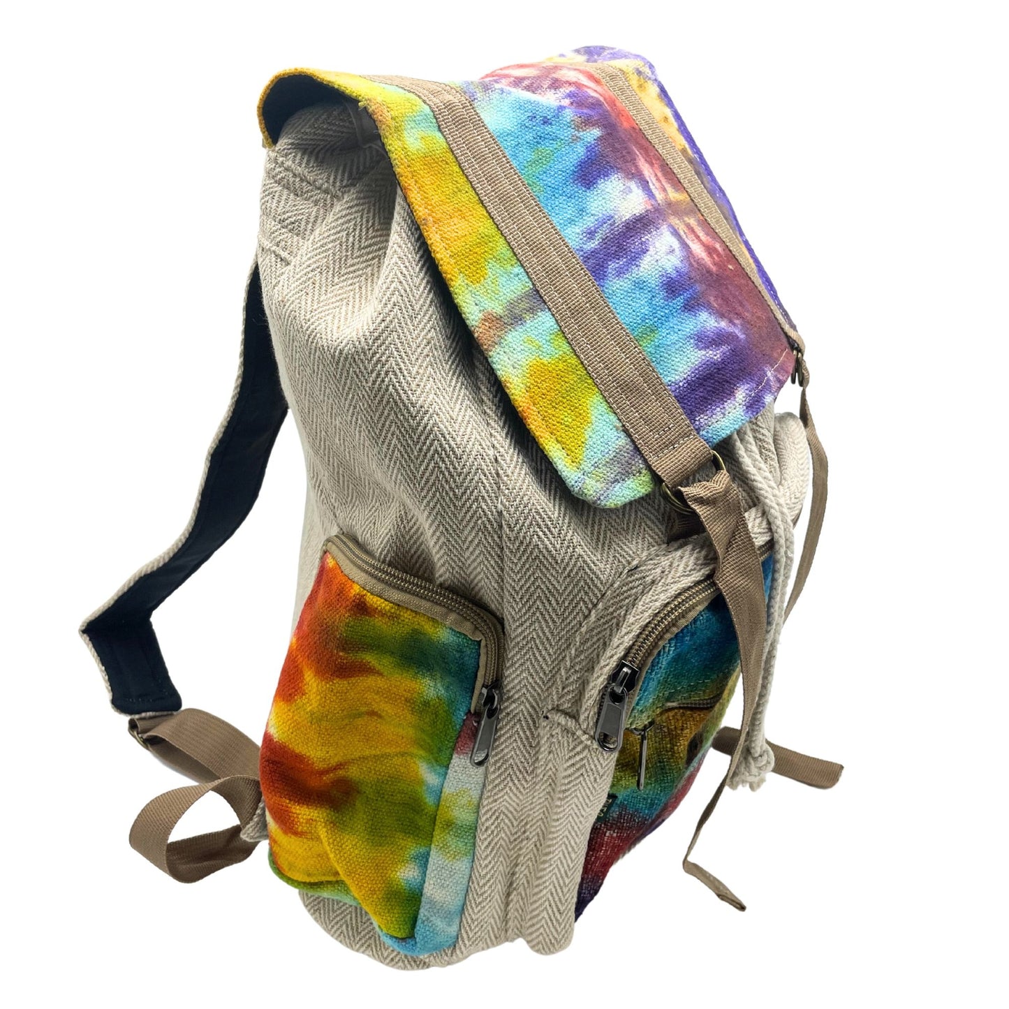 Tiedye Hemp Large Square Backpack 29.5x42x9.5 (cm)