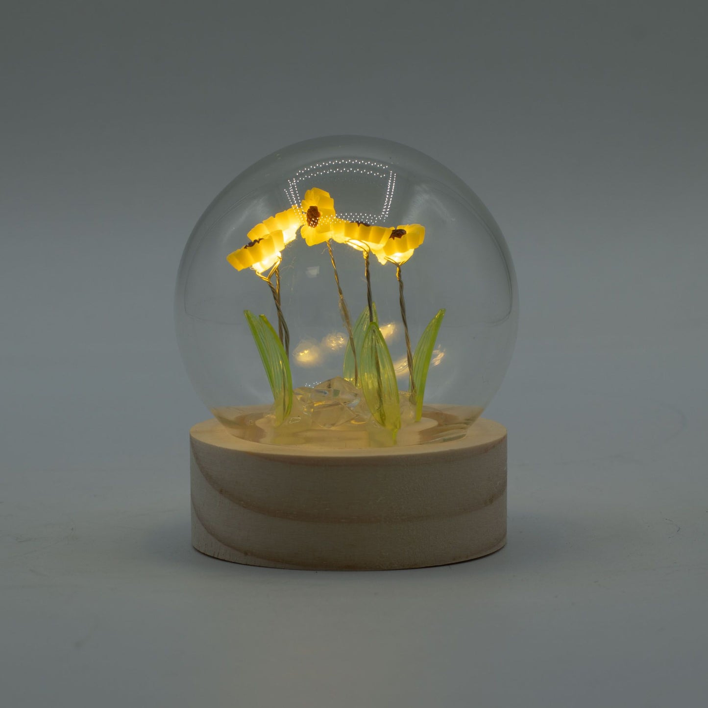 Floral Glow Garden Dome - 5 Sunflowers - LED Battery