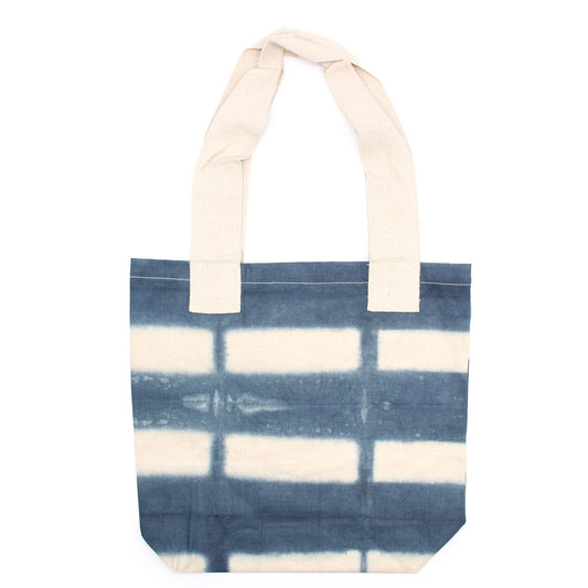 Natural Tye-Dye Cotton Bag (8oz) - 38x42x12cm - Grey Blocks -Handle