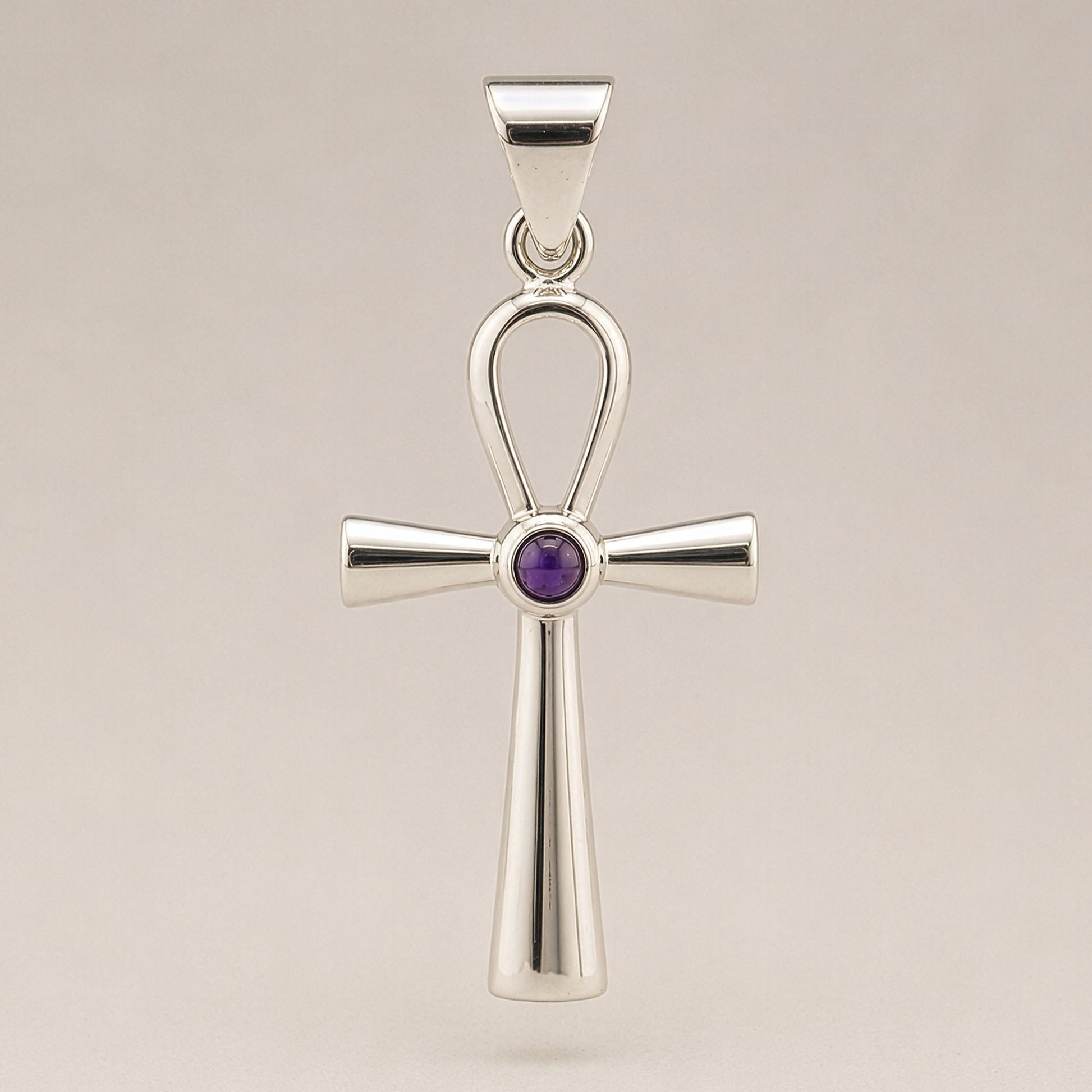 Silver Plated (45cm Cord)- Ankh Symbol of Eternal Life