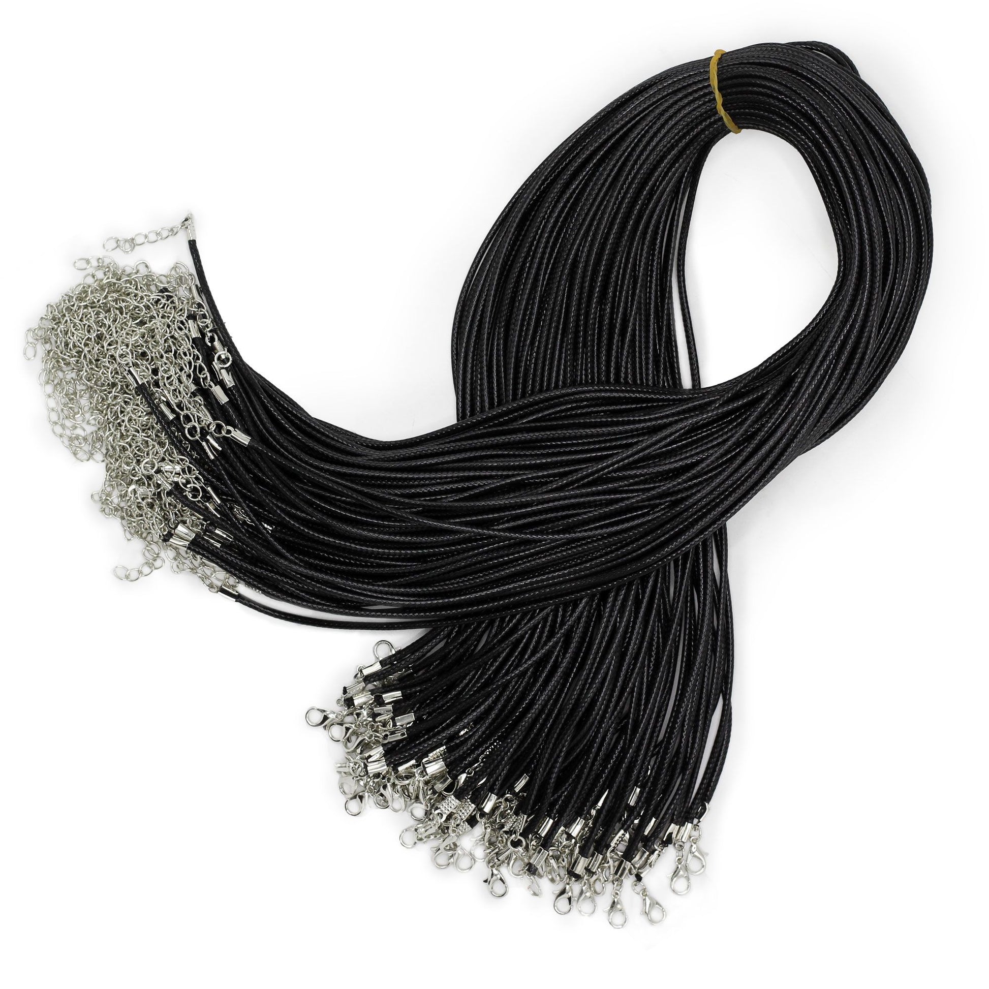 Waxed Pendant Cord -  2mm x 55cm - Black 102