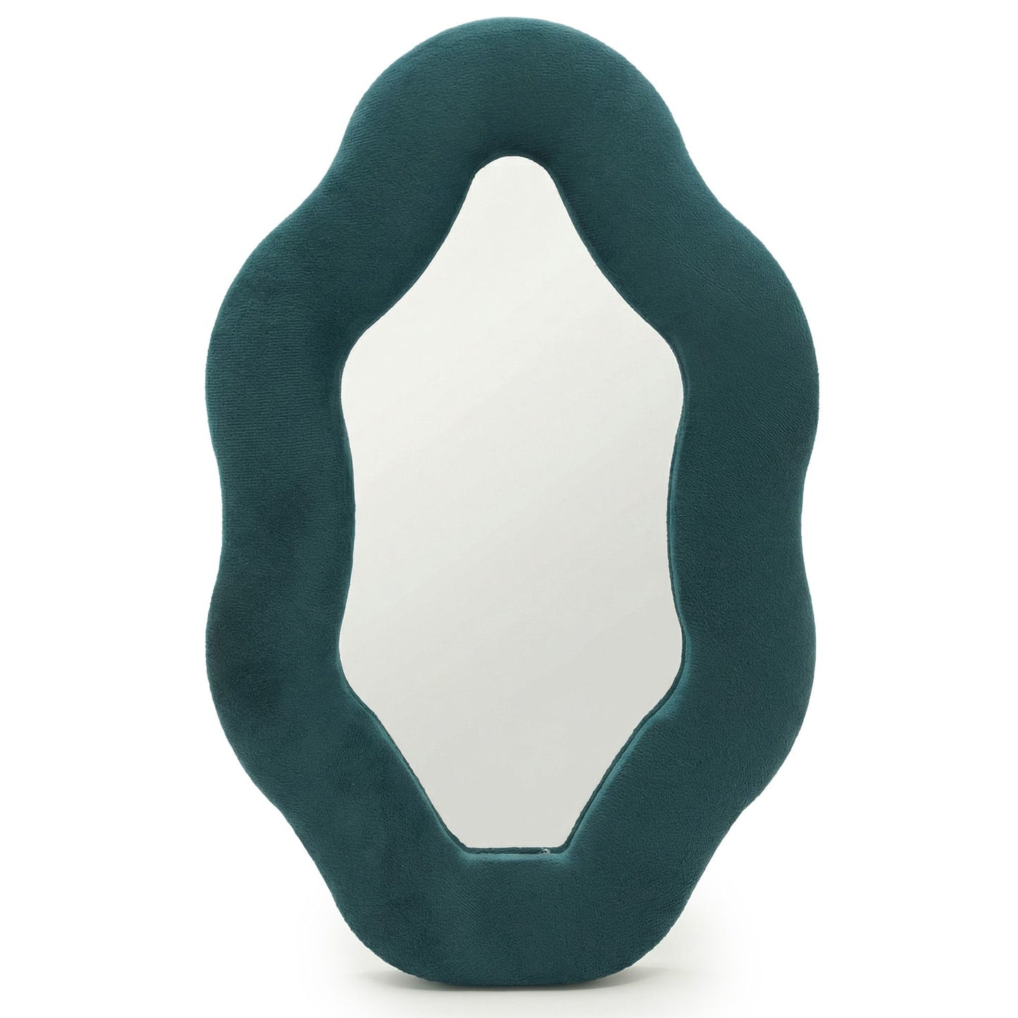 Soft Squiggly Mirror  Oval Pebble  Royal Teal (20.5x32.5x2.3cm)