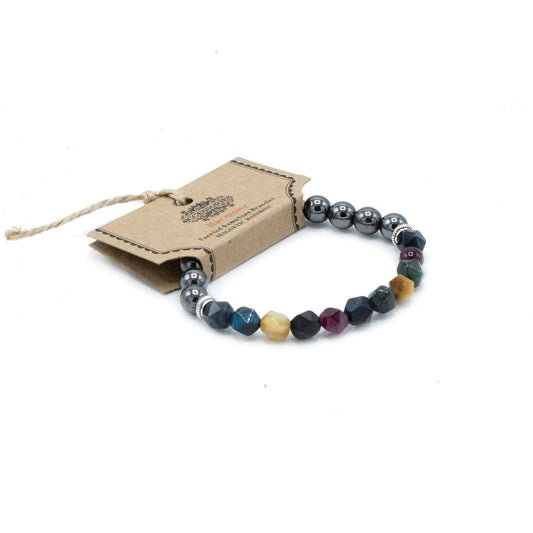 Magnetic Rainbow Faceted Gemstone Bracelet