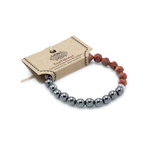 Magnetic Red Jasper Faceted Gemstone Bracelet