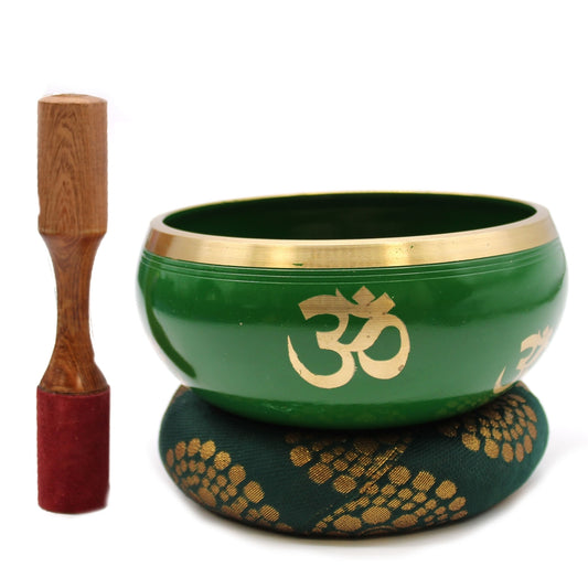 Large Tree of Life Singing Bowl Set Green 14cm