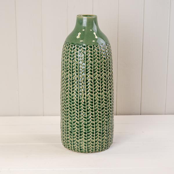 Green Ceramic Vase (37.5cm) BD14.5 x H37.5cm