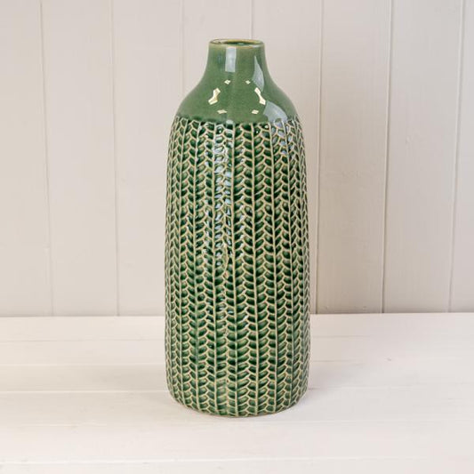 Green Ceramic Vase (37.5cm) BD14.5 x H37.5cm