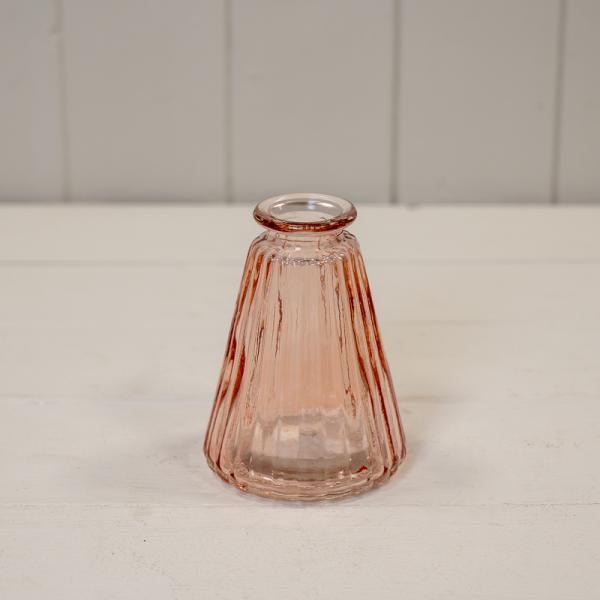 Rose Ribbed Glass Bottle
