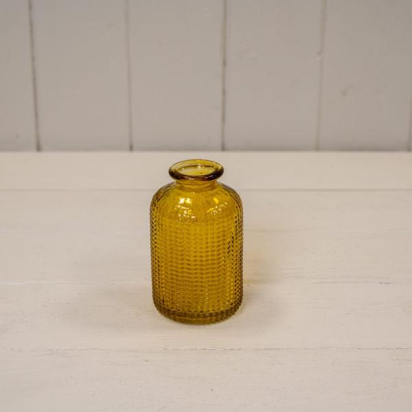 Yellow Dimpled Glass Bottle