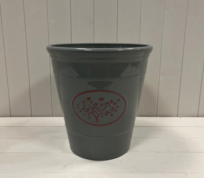Grey Round Love Heart Tree Recycled Plastic Planter D30cm
