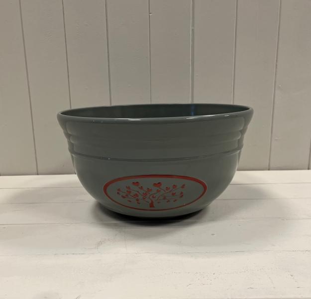 Grey Round Love Heart Tree Bowl Recycled Plastic Planter D30cm
