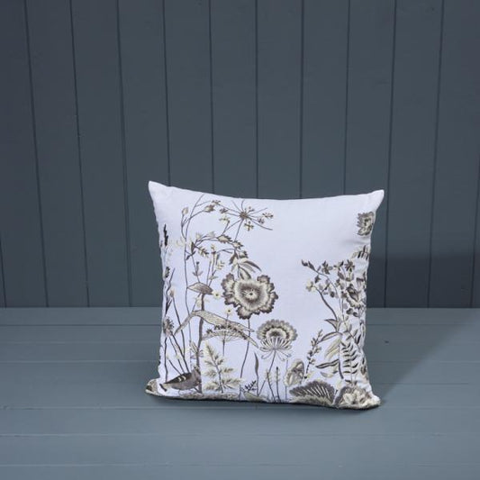Washable Cotton Embroidered Cushion with Filling 40.5x40.5cm