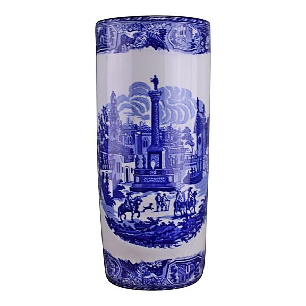 Umbrella Stand  Vintage Blue & White Townscape Design