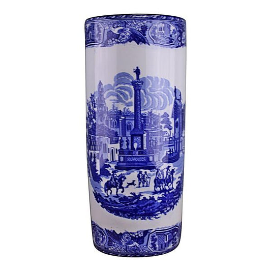 Umbrella Stand  Vintage Blue & White Townscape Design