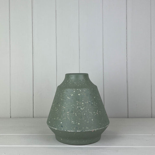 Earthy Sage Bamboo Terazzo Skandi Vase 18cm  Weight-1540g