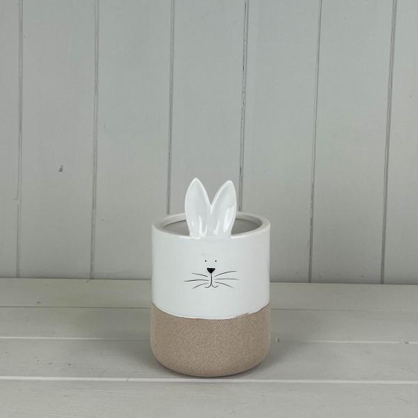 Ceramic White Rabbit Pot H17.5cm Dia10.5cm  Weight-545G