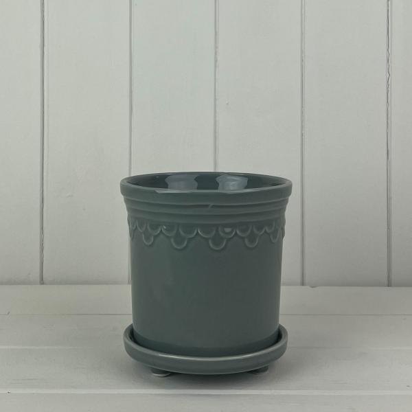 Grey Saucer Pot