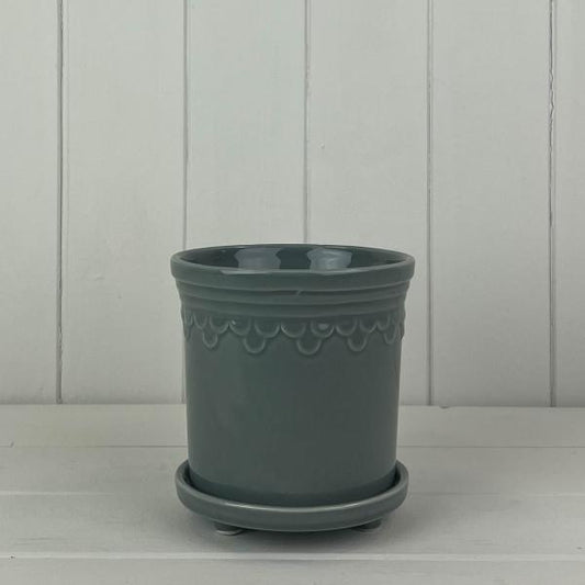 Grey Saucer Pot