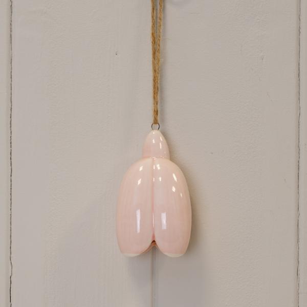 Pink Ceramic Hanging Flower Decoration