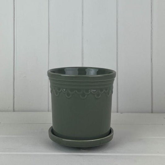 Sage Saucer Pot
