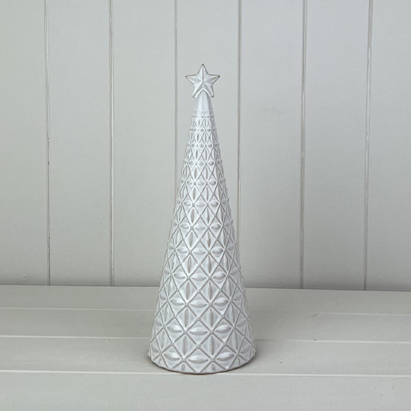 Glazed Ceramic Tree Ornament with Textured Detail L11xD11xH29.2cm