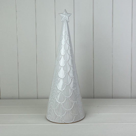 Glazed Ceramic Tree Ornament with Textured Detail L14.2xD14.2xH38.2cm