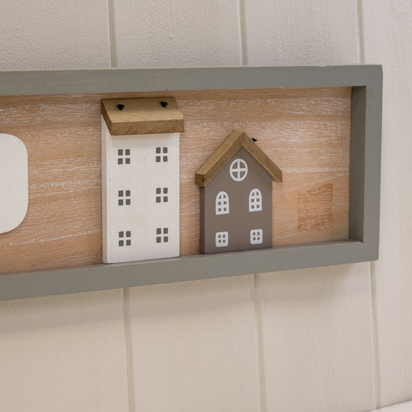 Rectangle Grey Border Wooden Sign