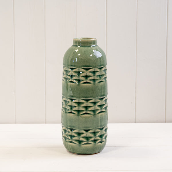 Green Ceramic Vase (25.5cm) BD7.5 x H25.5cm