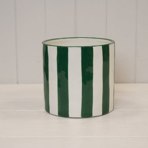 Timeless Green and White Round Pot.