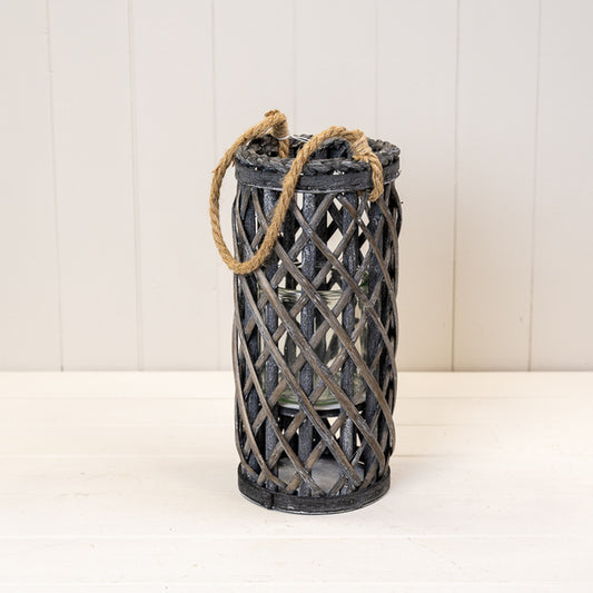 30cm Grey Washed Lantern