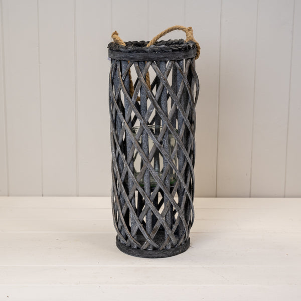 40cm Grey Washed Lantern